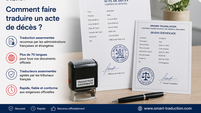 alt="Comment faire traduire un acte de décès : traduction assermentée pour succession, démarches administratives et formalités internationales"